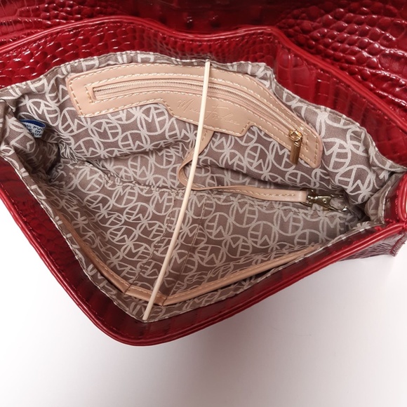 Marc Fisher Red Shoulder Bag Purse Crocodile Nwt - Picture 6 of 6